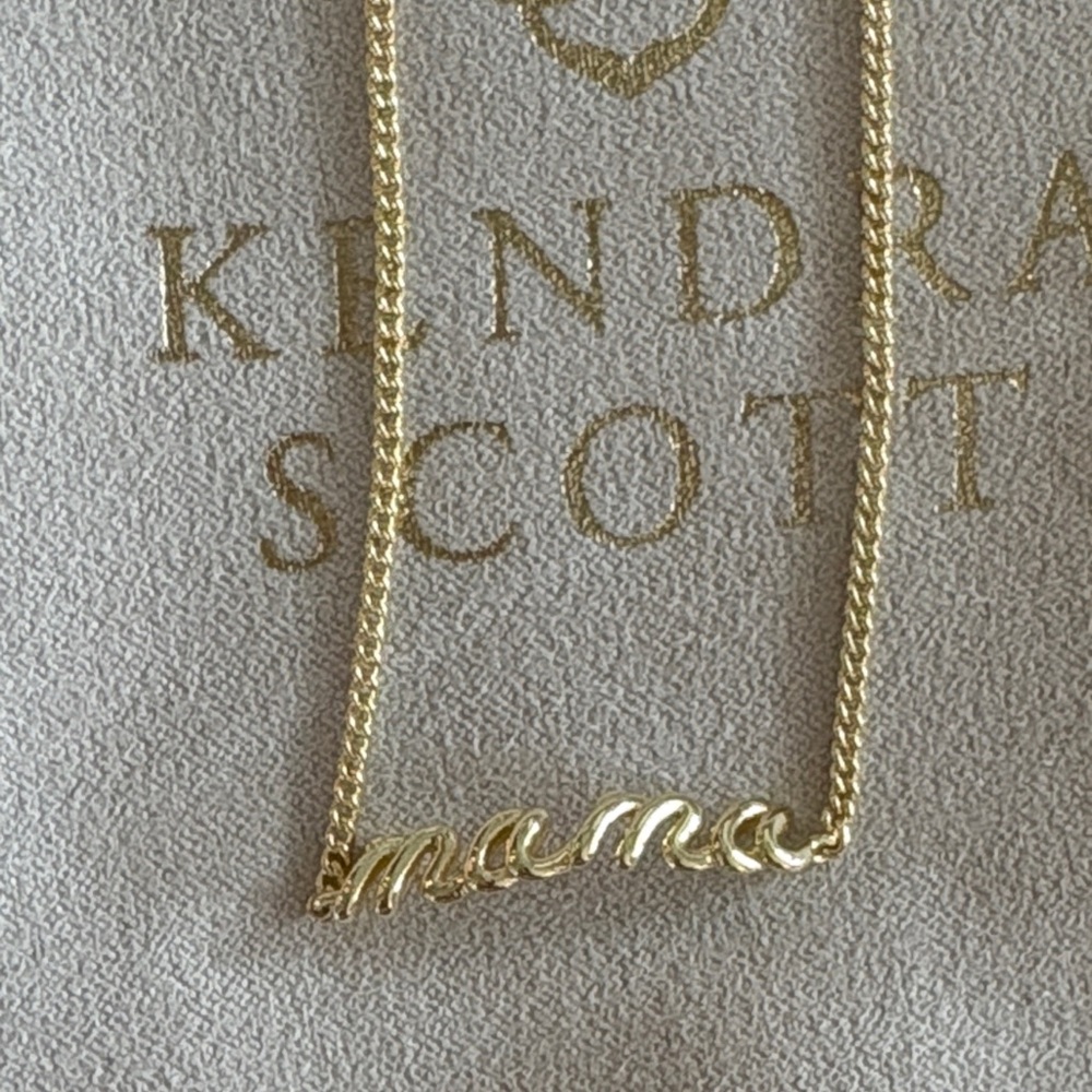 Kendra Scott Gold 'mama' Script Necklace